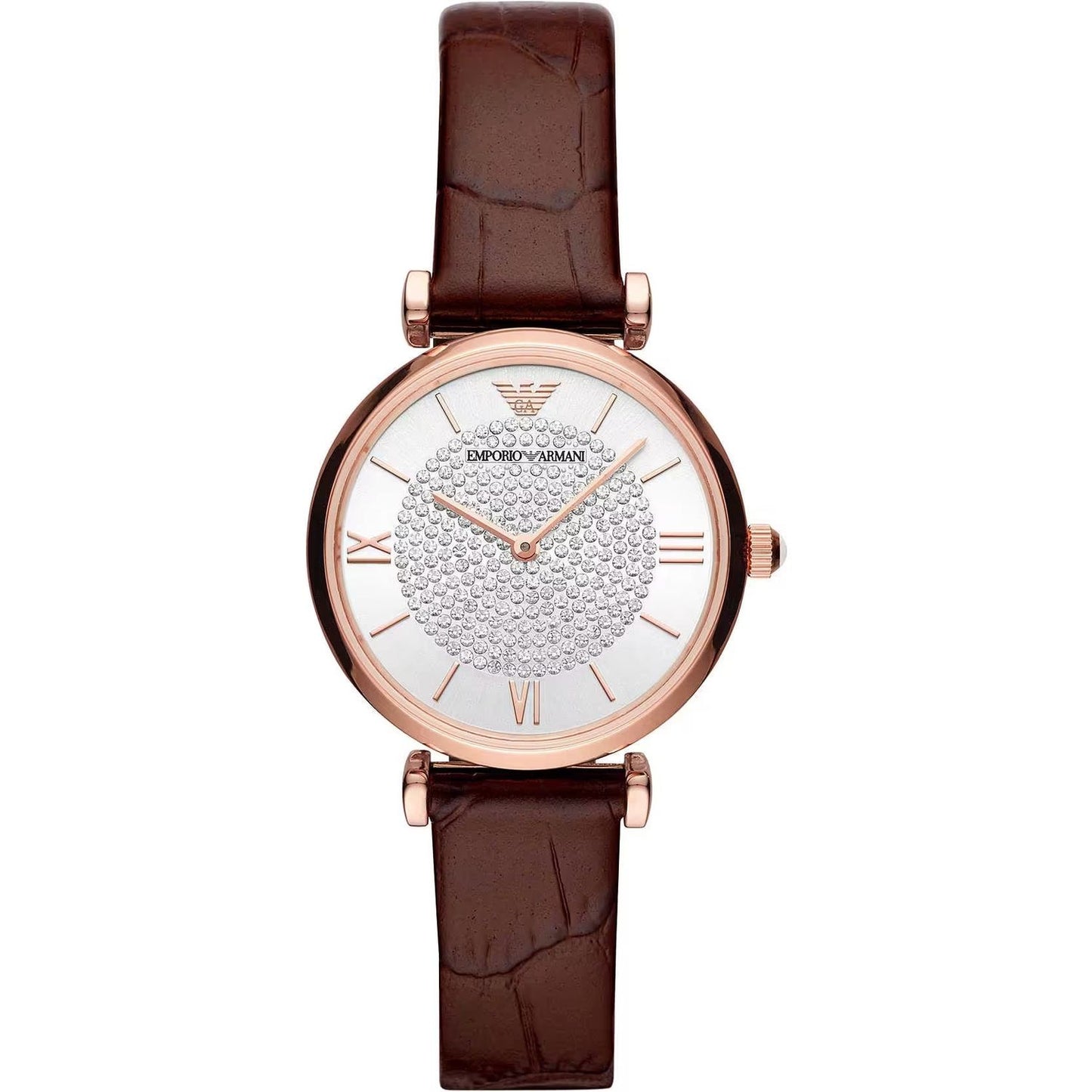 Emporio Armani Elegant Bordeaux Leather Watch for Women Emporio Armani Light Gray