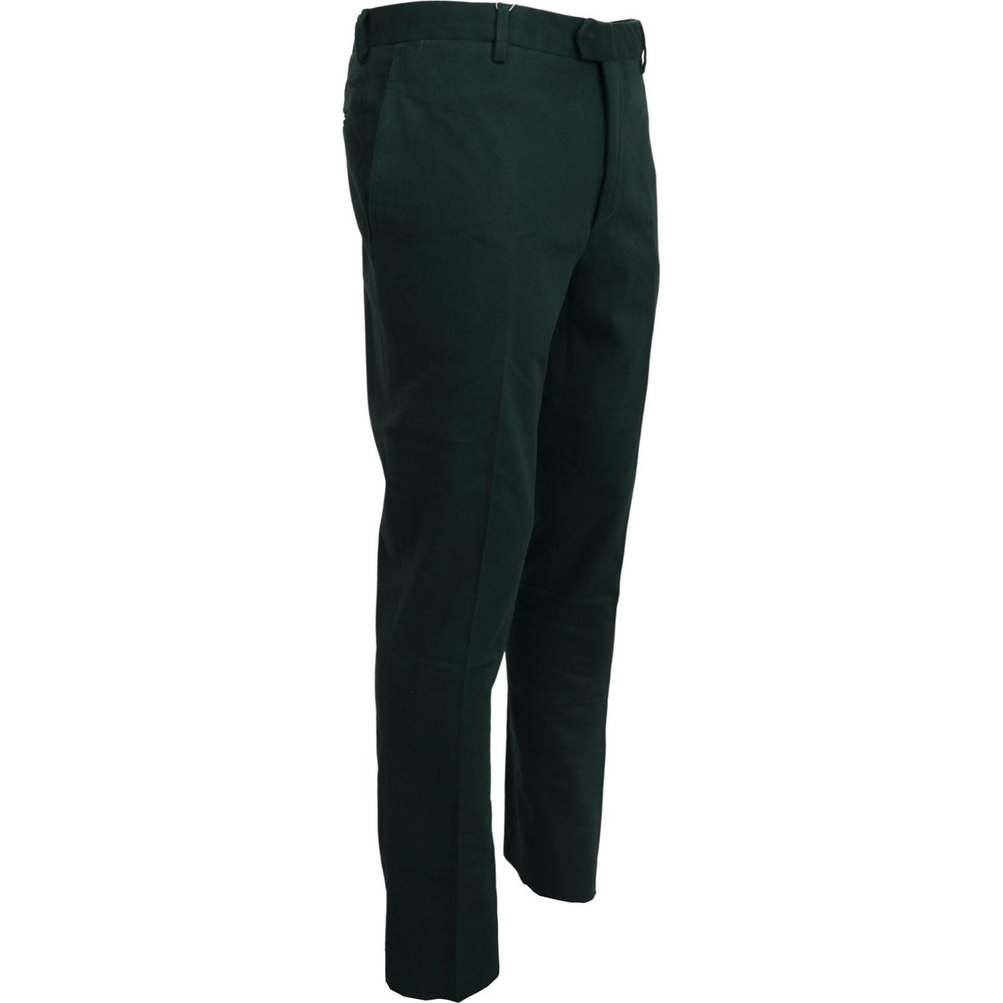 BENCIVENGA Elegant Dark Green Chino Trousers BENCIVENGA Black