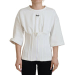 Dolce & Gabbana White Corset Stretch Cotton Top T-shirt TSH90424-44