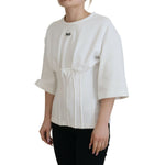 Dolce & Gabbana White Corset Stretch Cotton Top T-shirt TSH90424-44