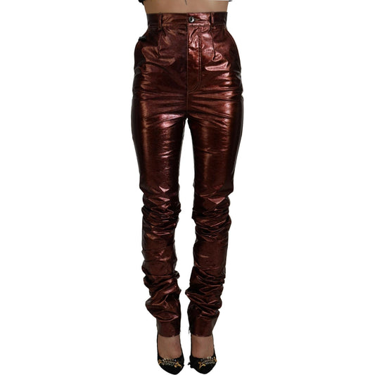 Dolce & Gabbana Metallic Bronze High Waist Skinny Jeans