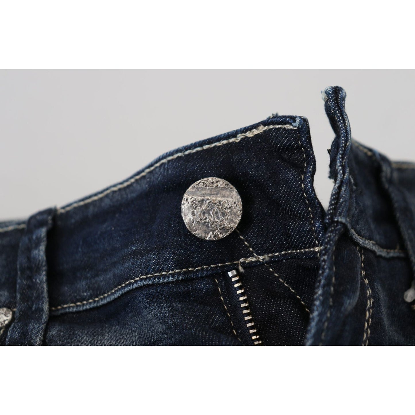 Acht Chic Blue Washed Skinny Low Waist Jeans Acht Dark Slate Gray