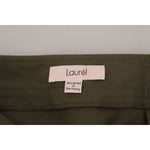 LAUREL Green Cotton High Waist Women Tapered Pants PAN74115-40