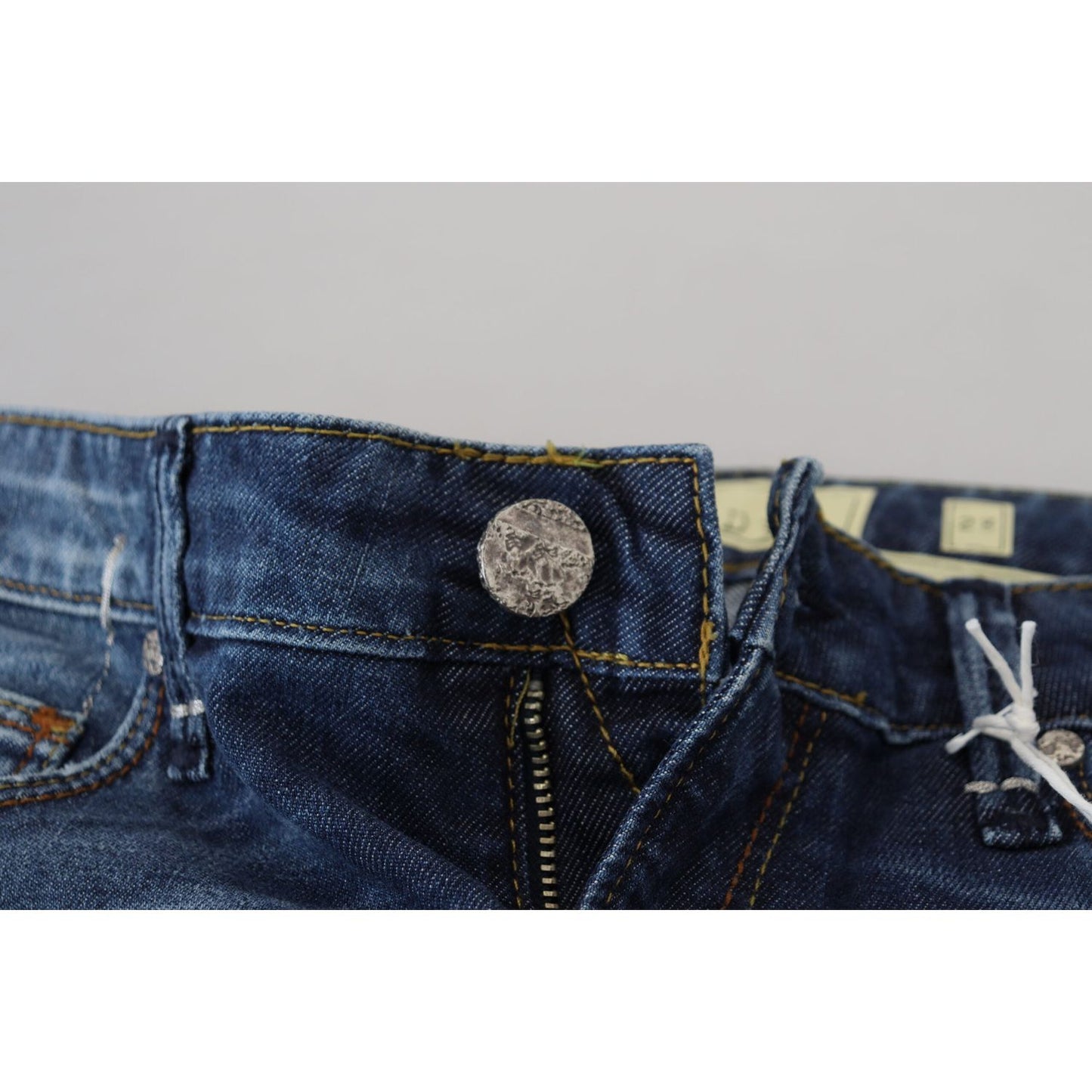 Acht Elegant Blue Washed Low Waist Skinny Jeans Acht Dark Slate Gray