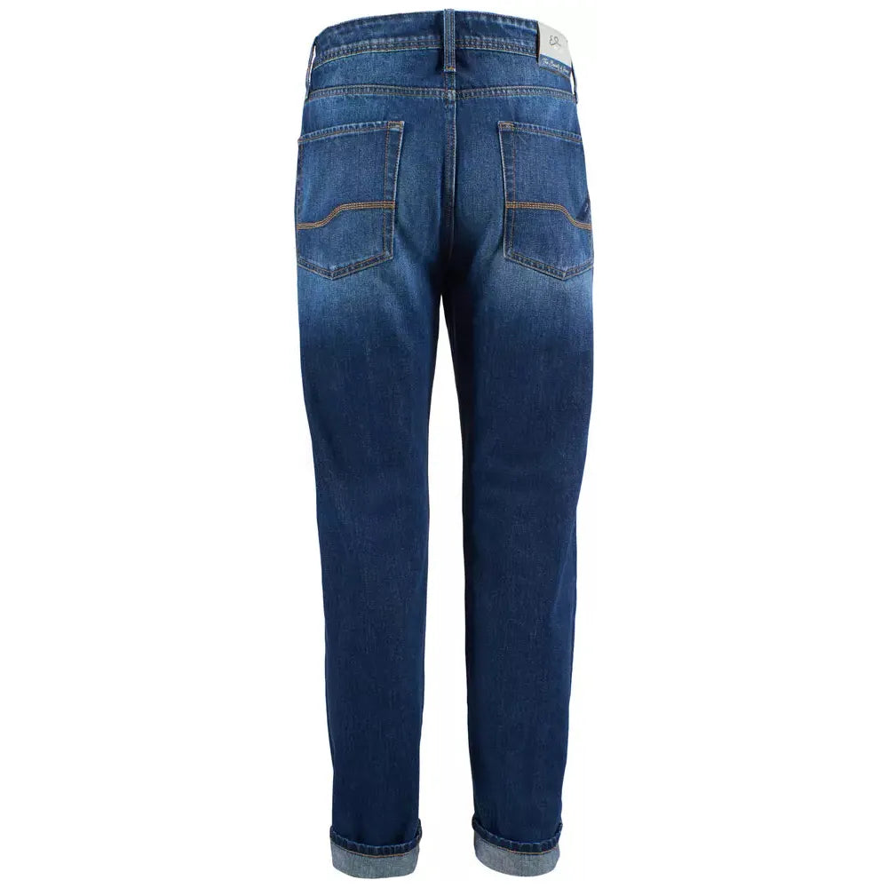 Yes Zee Blue Cotton Men's Jeans Yes Zee Dark Slate Gray