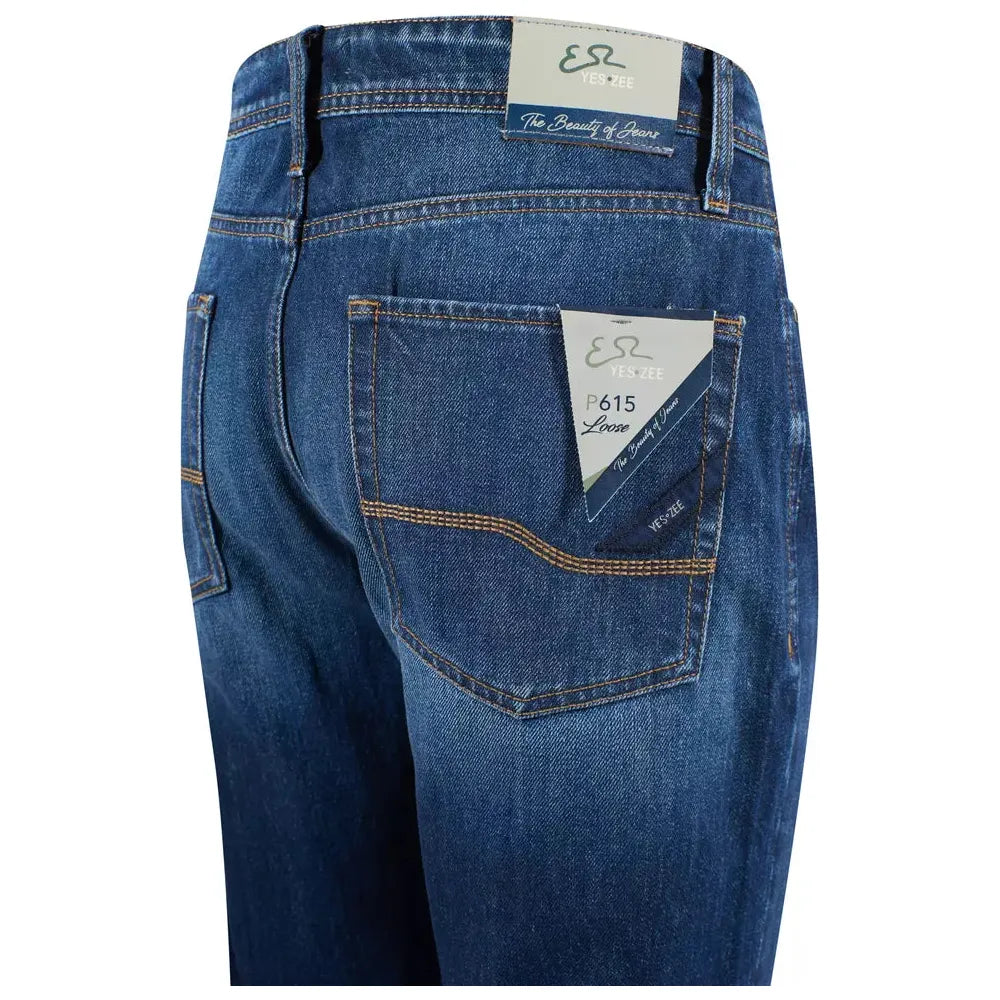 Yes Zee Blue Cotton Men's Jeans Yes Zee Dark Slate Gray