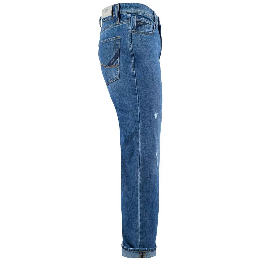 Yes Zee Blue Cotton Men's Jeans Yes Zee Dark Slate Blue
