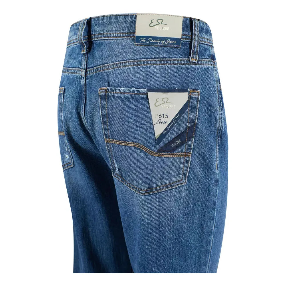 Yes Zee Blue Cotton Men's Jeans Yes Zee Dark Slate Blue