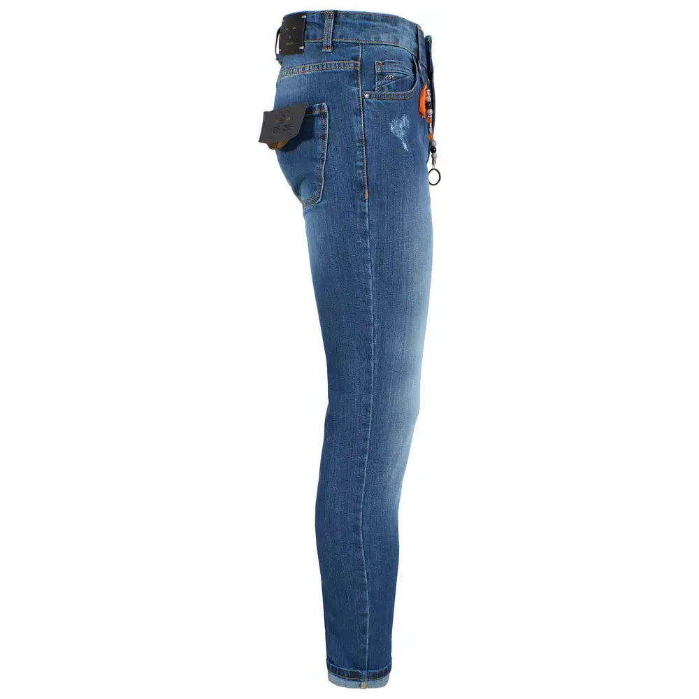 Yes Zee Blue Cotton Men's Jeans Yes Zee Dark Slate Blue