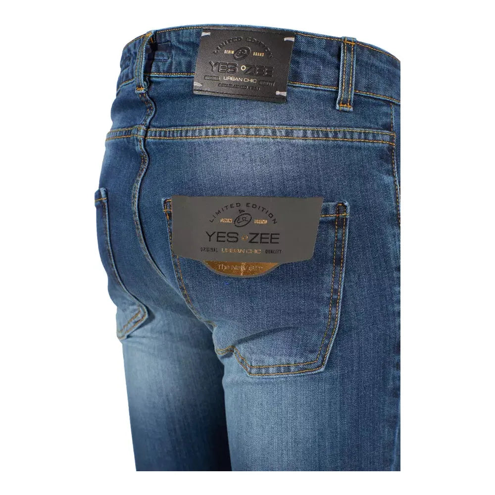 Yes Zee Blue Cotton Men's Jeans Yes Zee Dark Slate Gray