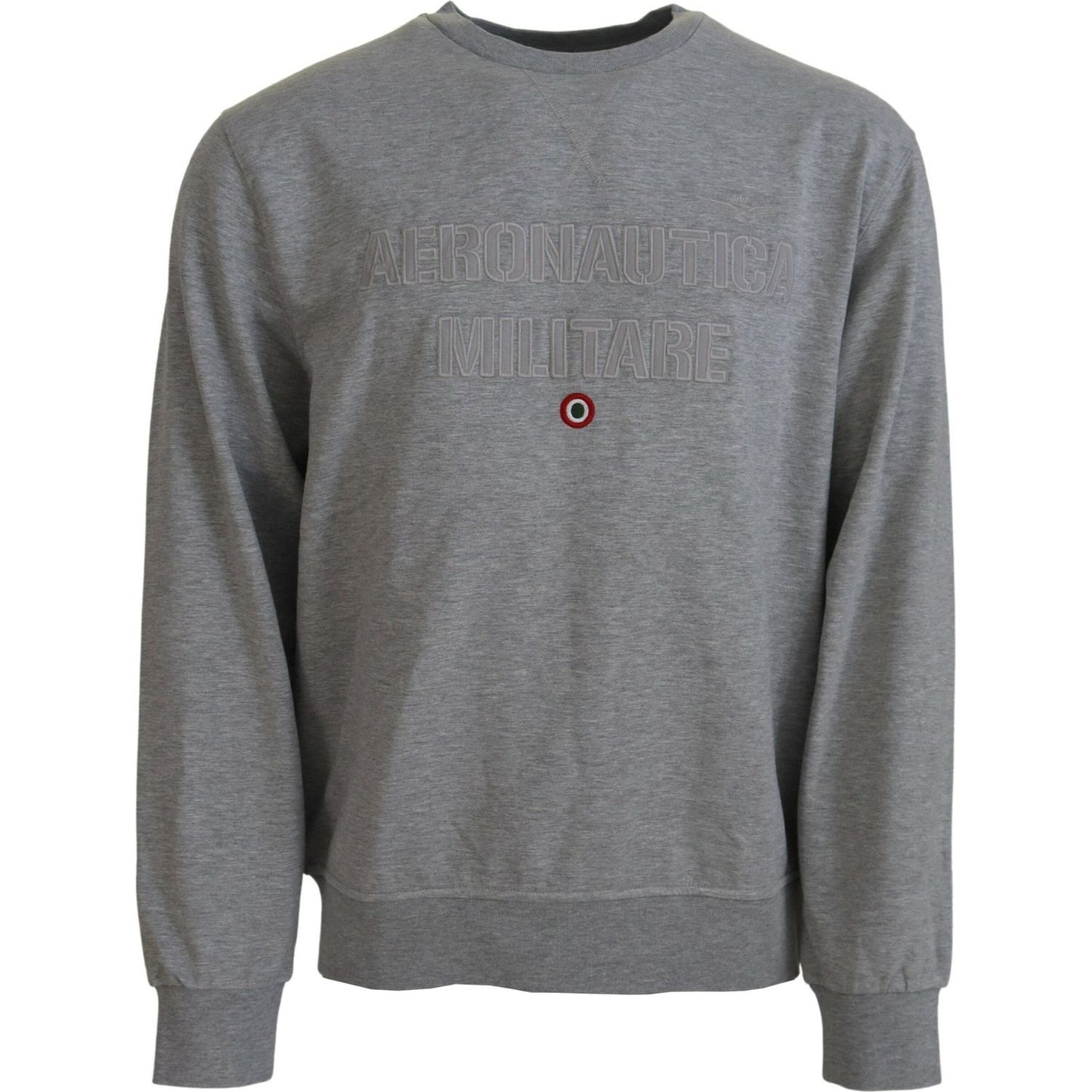 Aeronautica Militare Elegant Gray Pullover Sweater Aeronautica Militare Dim Gray