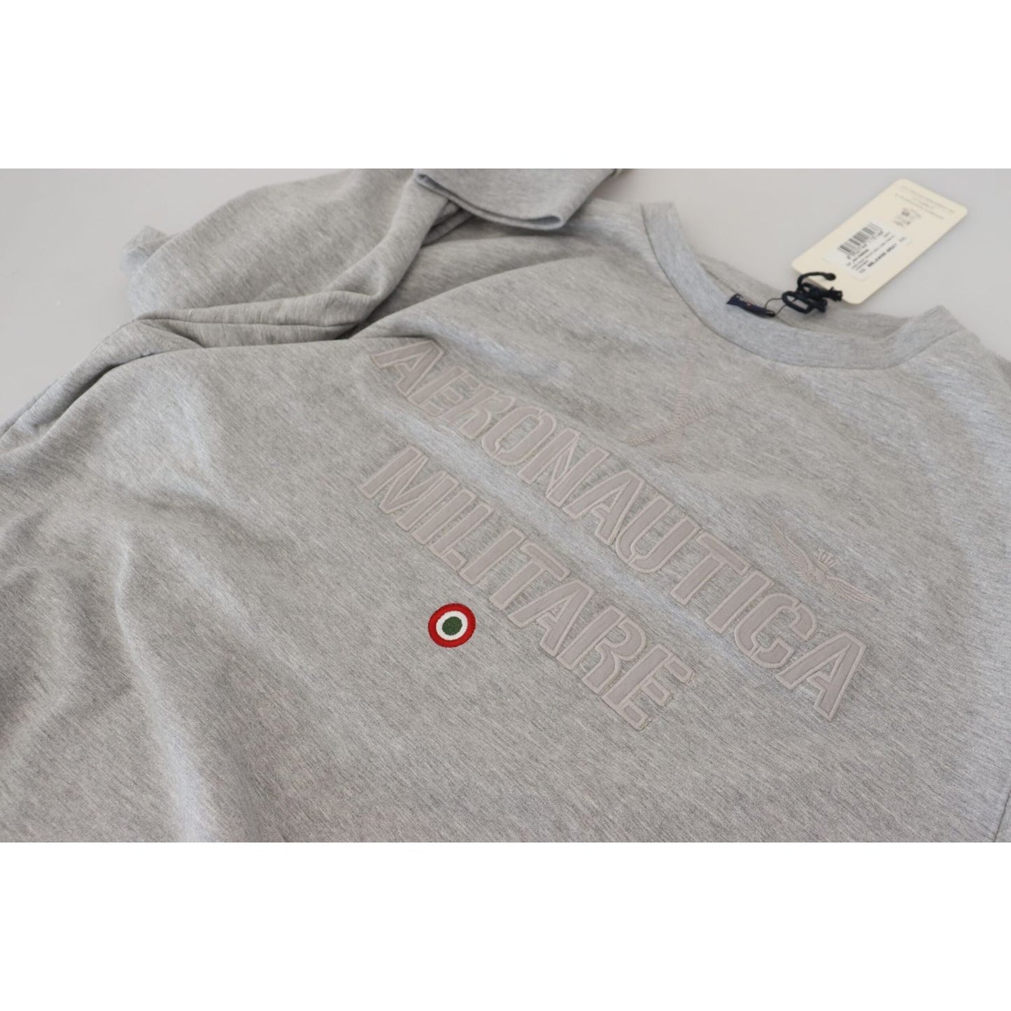Aeronautica Militare Elegant Gray Pullover Sweater Aeronautica Militare Dark Gray