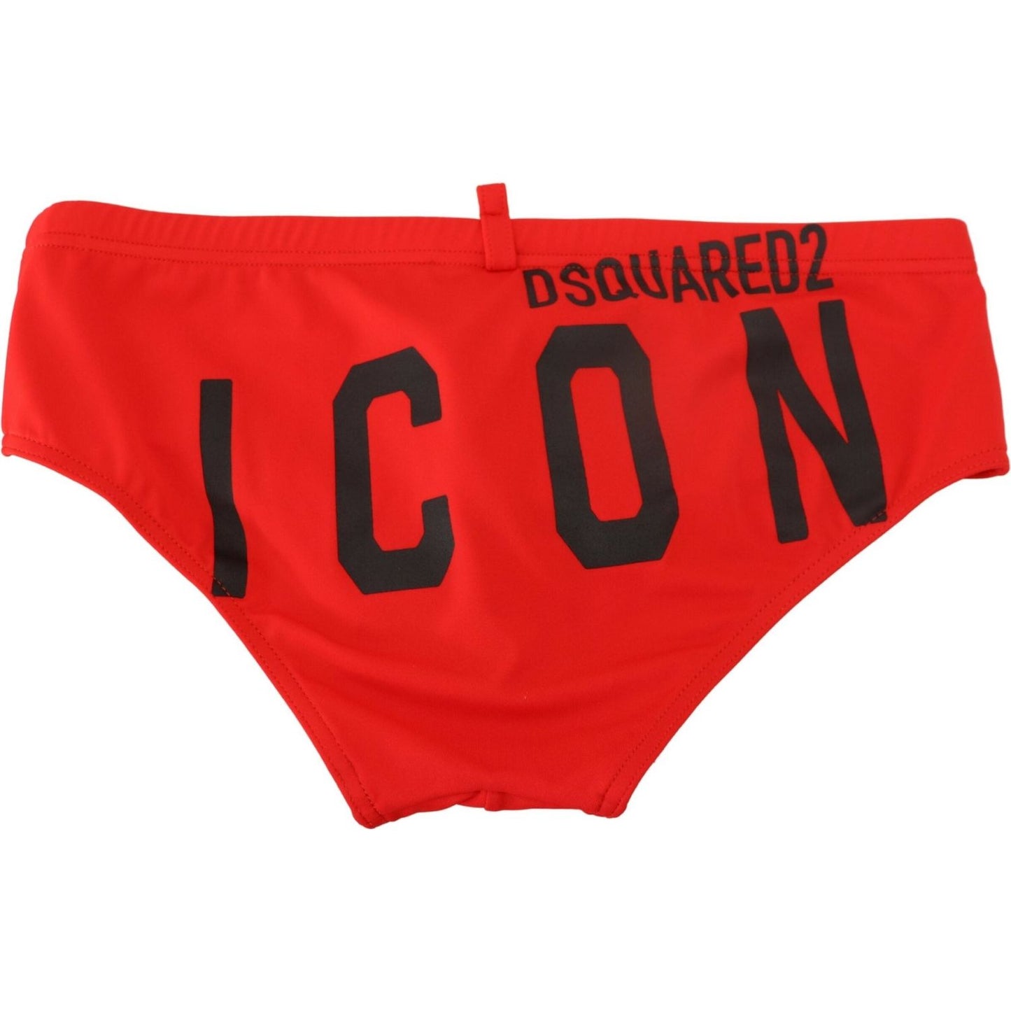 Dsquared² Red ICON Print Swim Briefs Dsquared² Firebrick