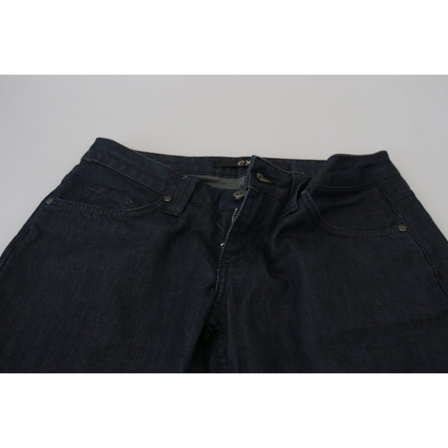 Exte Chic Dark Blue Low Waist Straight Cut Jeans Exte Black