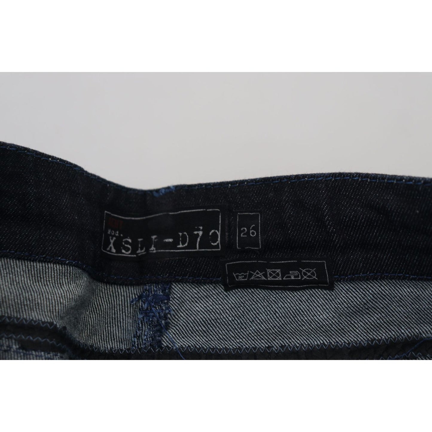 Acht Chic Slim-Fit Cotton Denim in Dark Blue Acht Black
