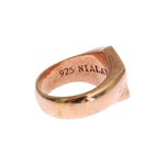 Nialaya Pink Gold 925 Silver Authentic Clear Ring SIG19109- 44
