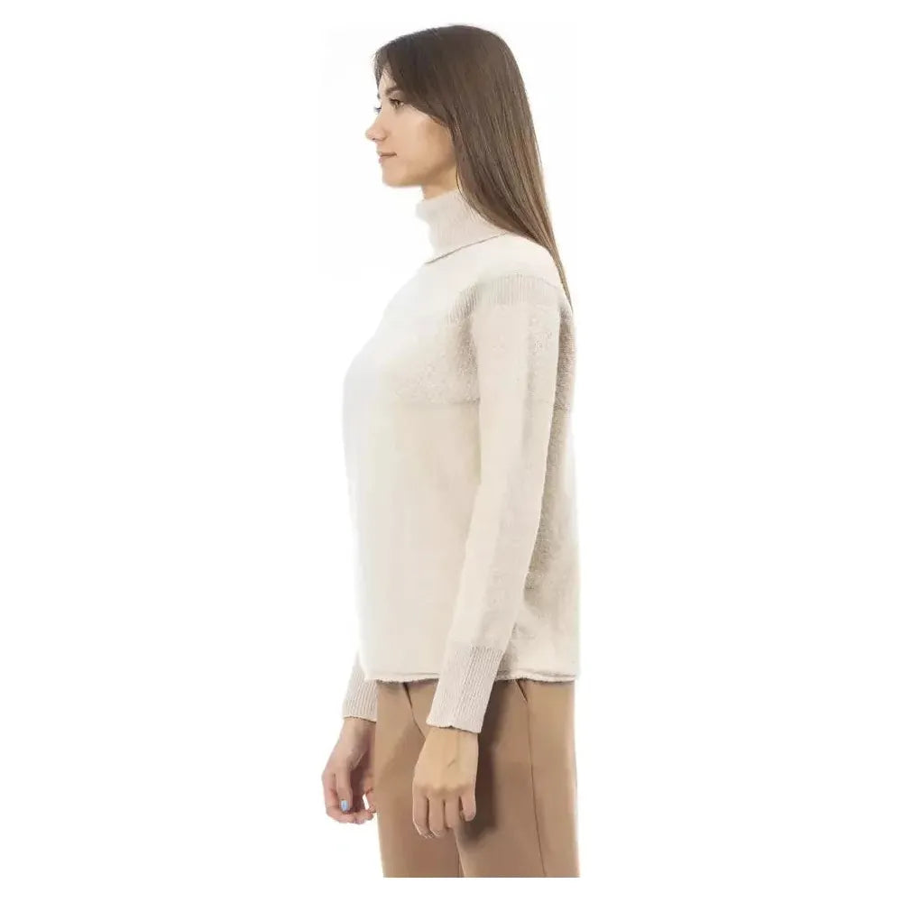 Alpha Studio Beige Wool Women Sweater