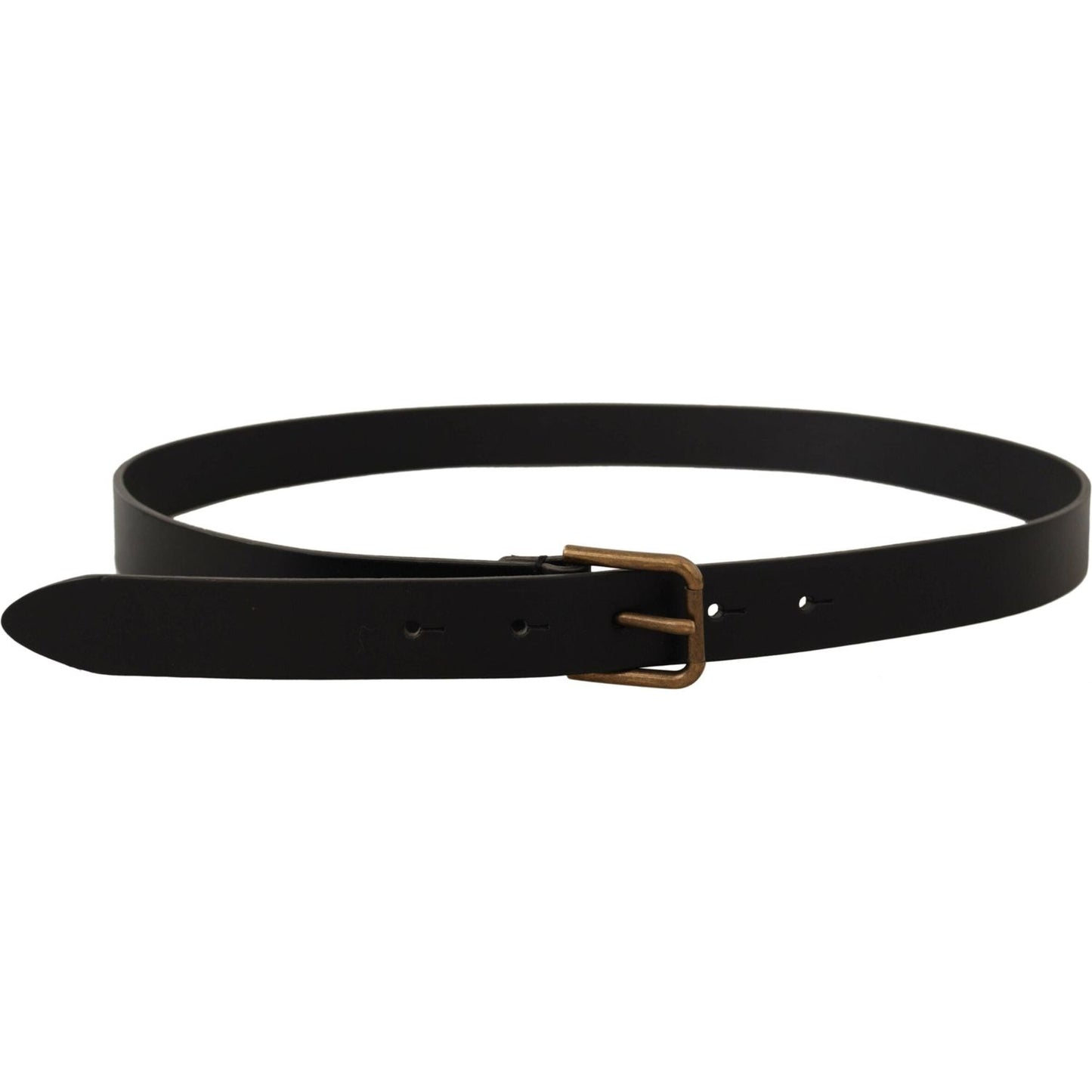 Dolce & Gabbana Elegant Black Leather Belt with Metal Buckle Dolce & Gabbana Black