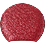 Dolce & Gabbana Red Calfskin Leather Round Hand Mirror Holder