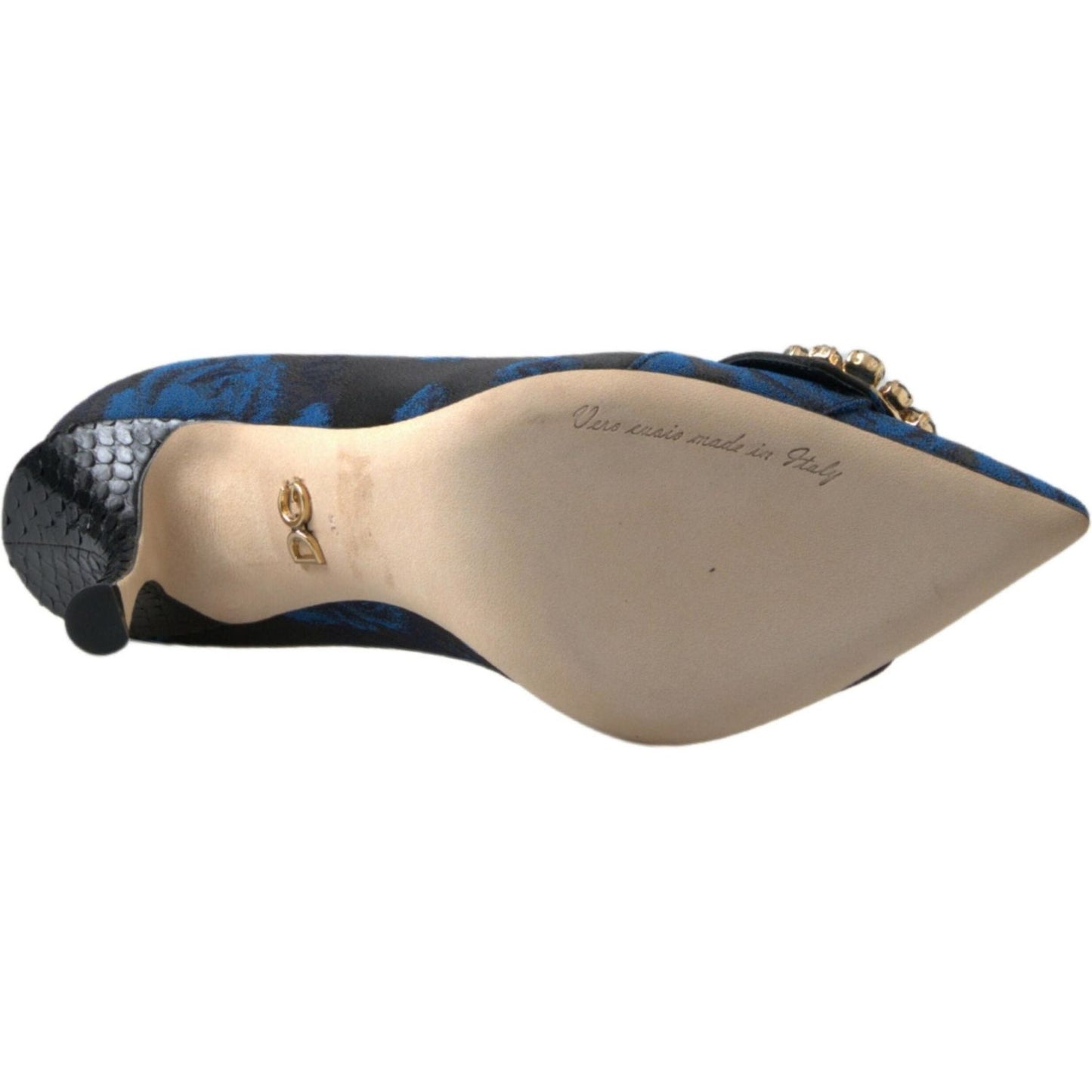 Dolce & Gabbana Elegant Blue Crystal Embellished Pumps Dolce & Gabbana Rosy Brown