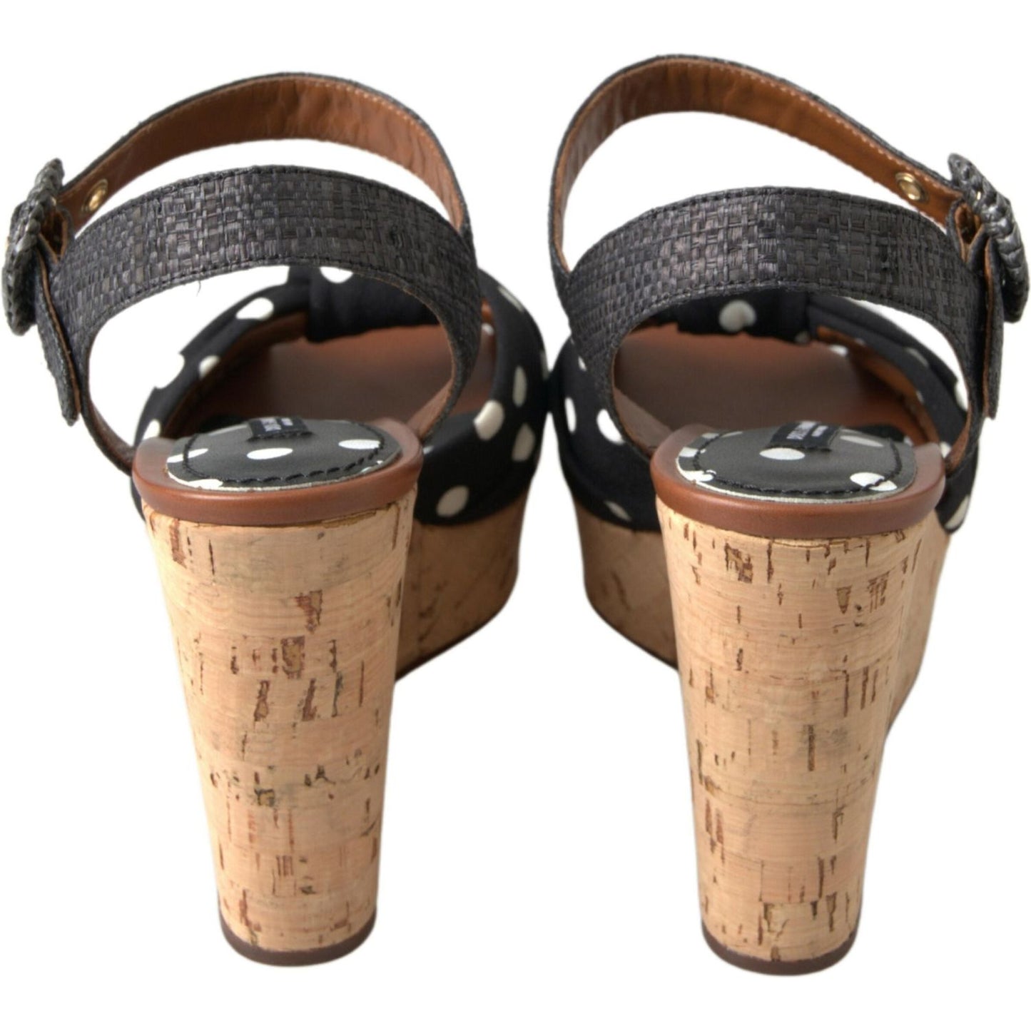 Dolce & Gabbana Chic Polka-Dotted Ankle Strap Wedges Dolce & Gabbana Dark Slate Gray