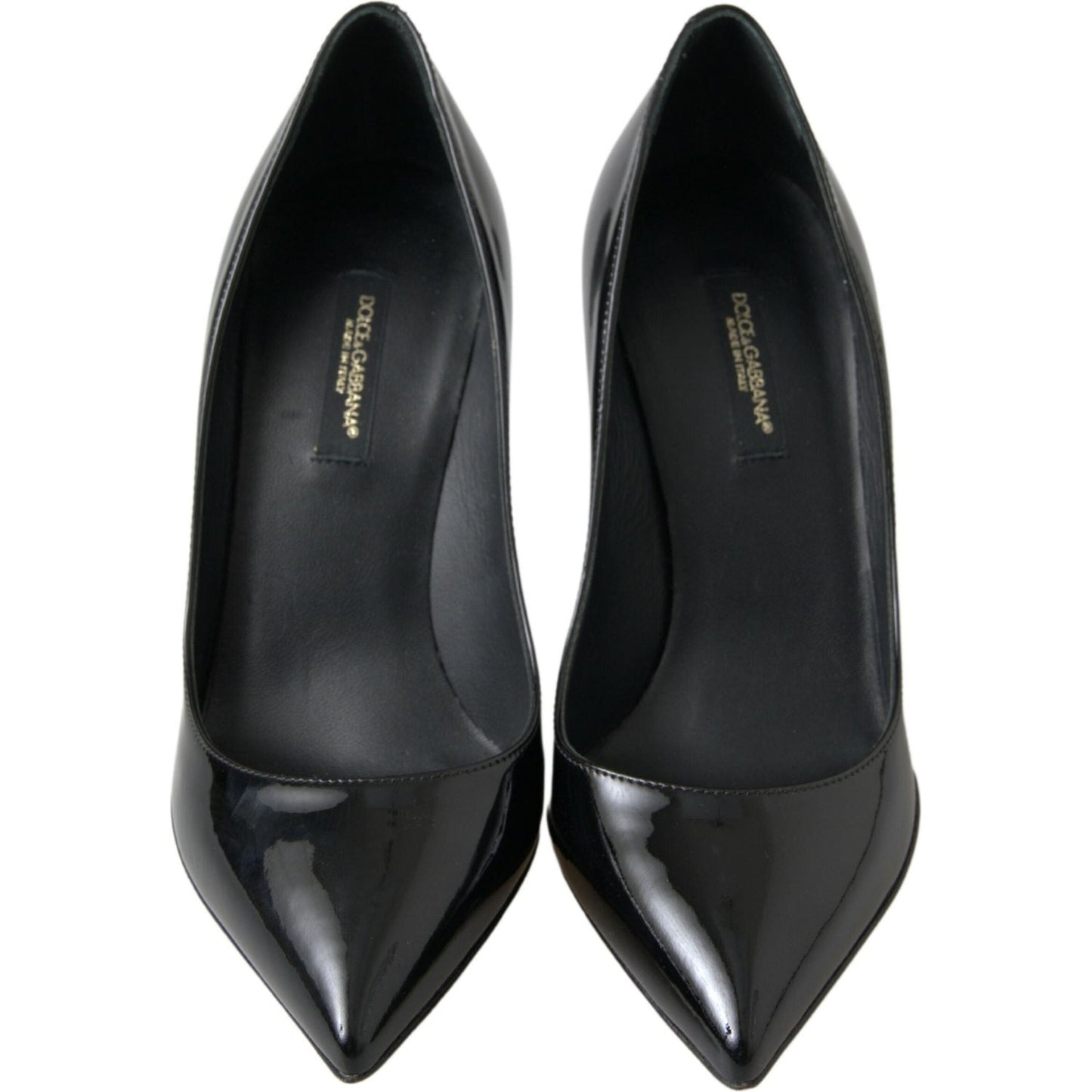 Dolce & Gabbana Elegant Patent Leather Heels Pumps Dolce & Gabbana Dark Slate Gray