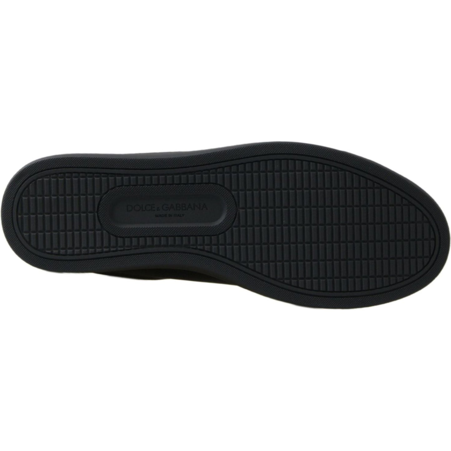 Dolce & Gabbana Black Gold Leather Classic Sneakers Dolce & Gabbana Black