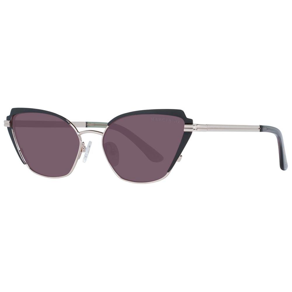 Marciano by Guess Gold Women's Cat Eye Sunglasses with Gradient Brown Lenses and Full-Rim Metal Frame