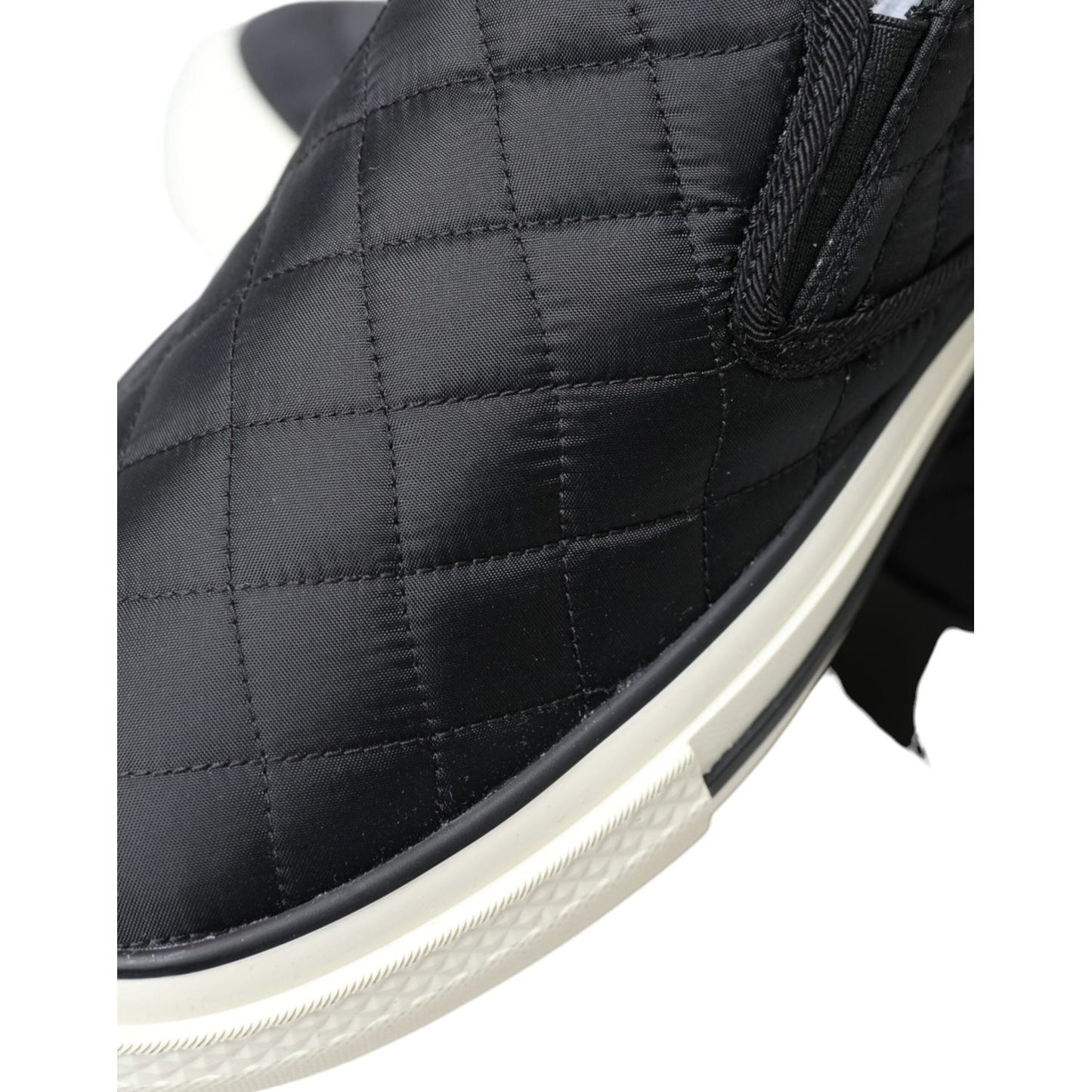 Dolce & Gabbana Elegant Quilted Black Canvas Sneakers Dolce & Gabbana Dark Slate Gray