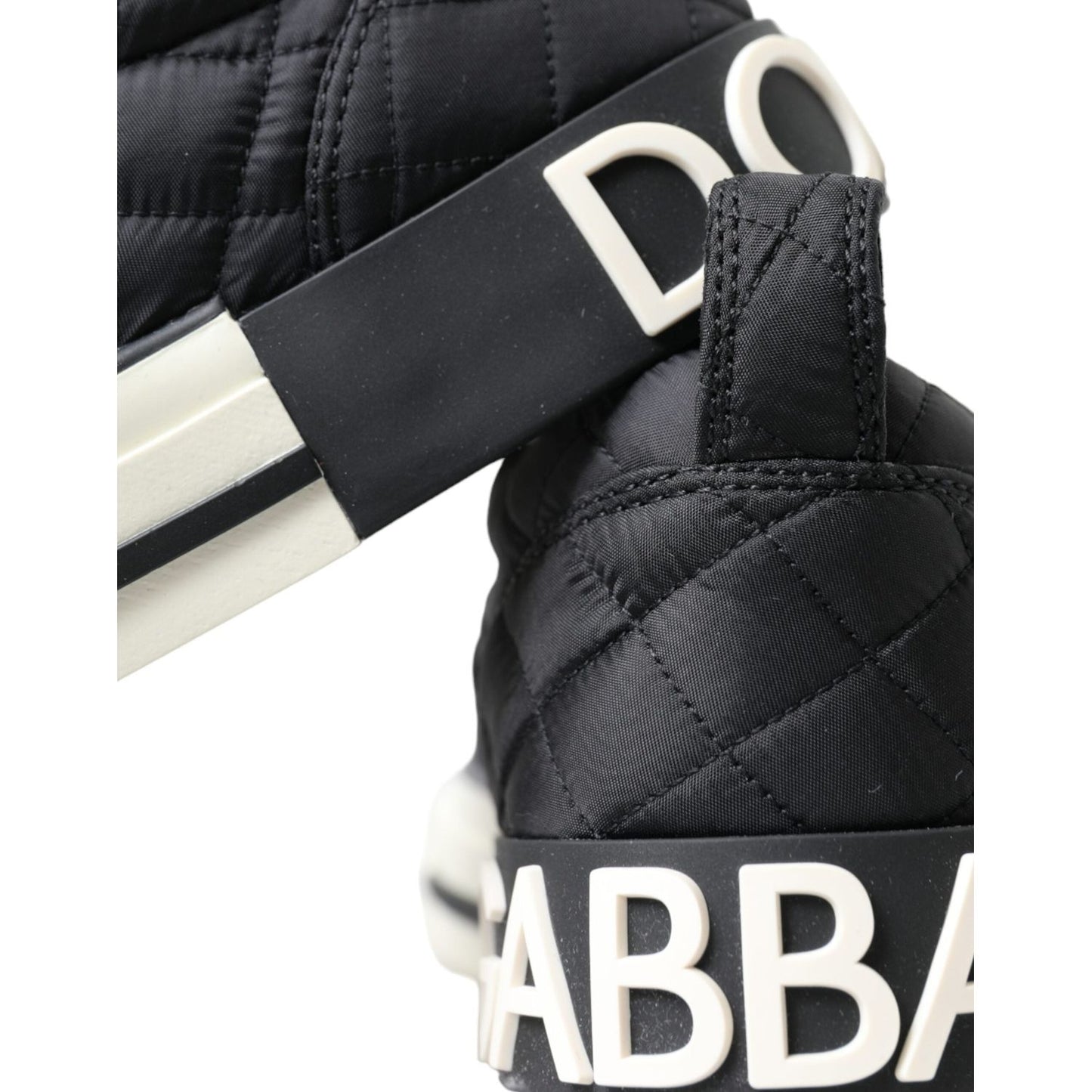 Dolce & Gabbana Elegant Quilted Black Canvas Sneakers Dolce & Gabbana Dark Slate Gray