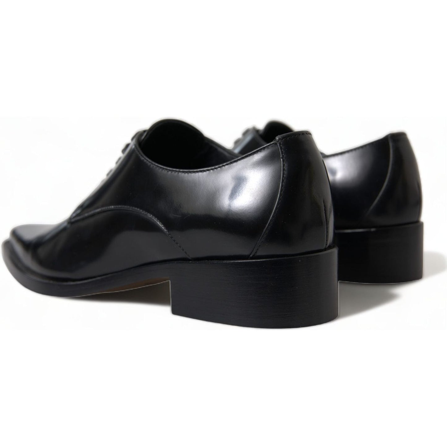 Dolce & Gabbana Elegant Black Leather Formal Flats Dolce & Gabbana Black