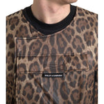 Dolce & Gabbana Brown Leopard Silk Sleeveless Sportswear TSH84202-54