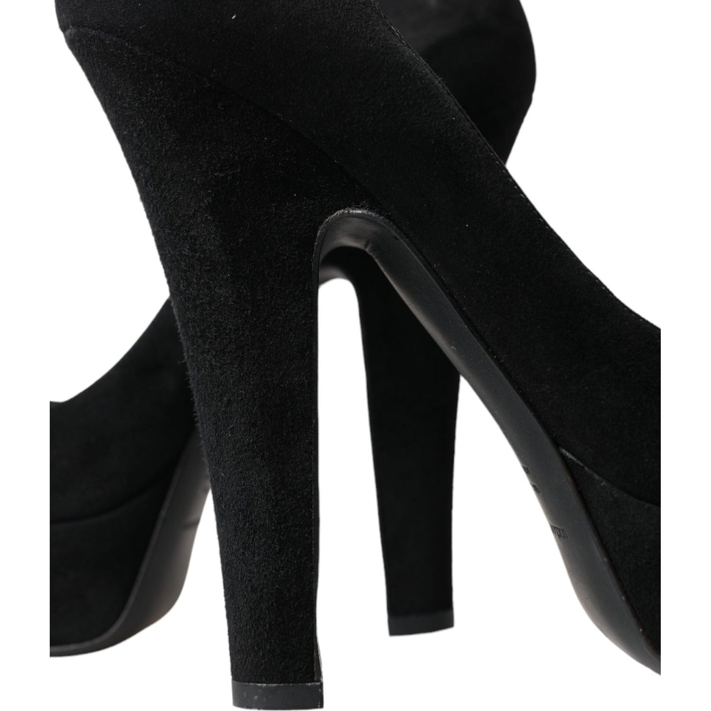Dolce & Gabbana Black Suede Heeled Pumps Sophistication Dolce & Gabbana Black