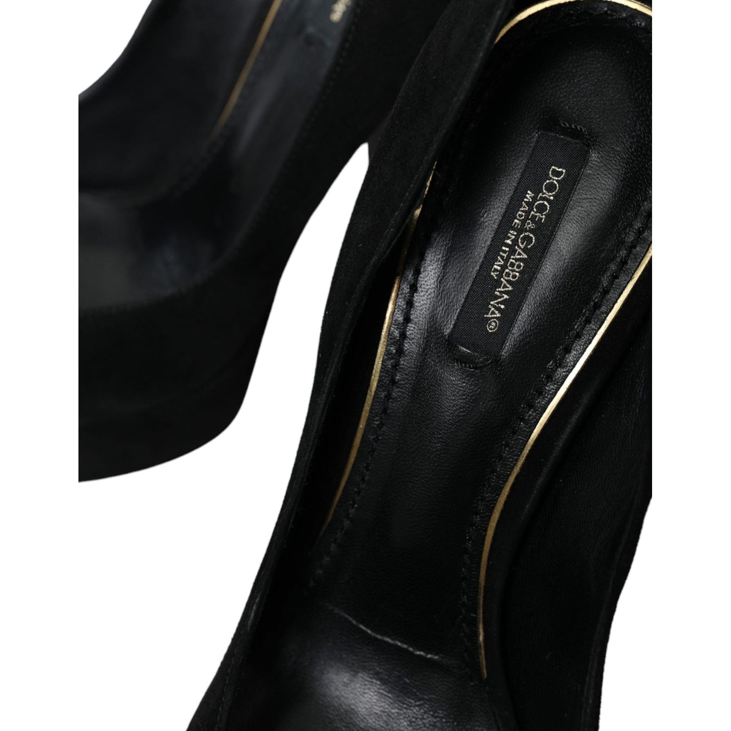 Dolce & Gabbana Black Suede Heeled Pumps Sophistication Dolce & Gabbana Black