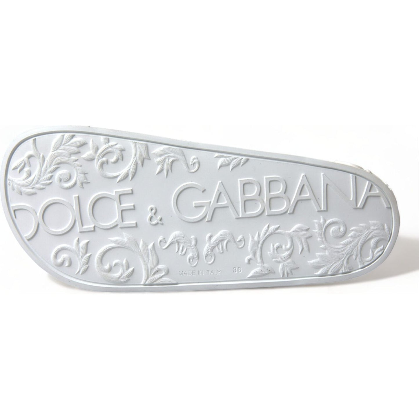 Dolce & Gabbana Elegant White Logo Slides Dolce & Gabbana Light Gray