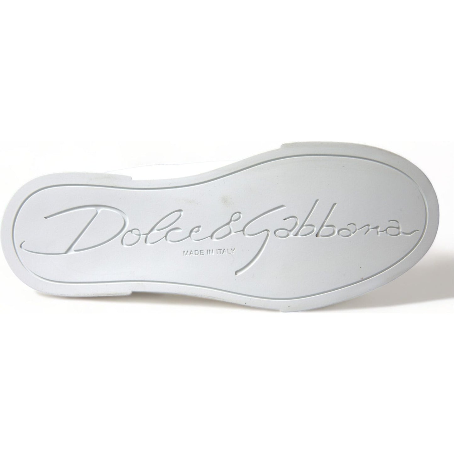 Dolce & Gabbana Chic White Portofino Leather Sneakers Dolce & Gabbana Light Gray