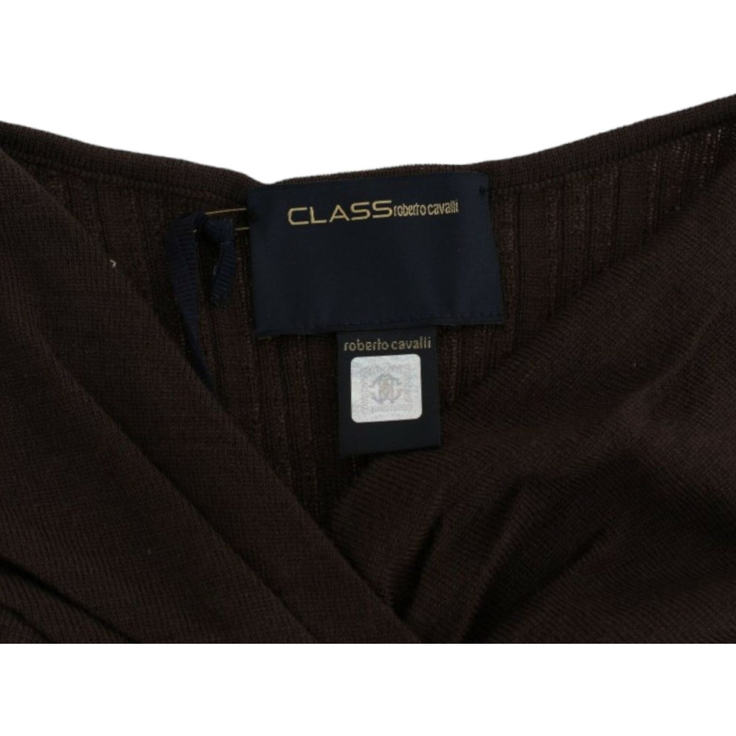 Cavalli Brown knitted wool sweater