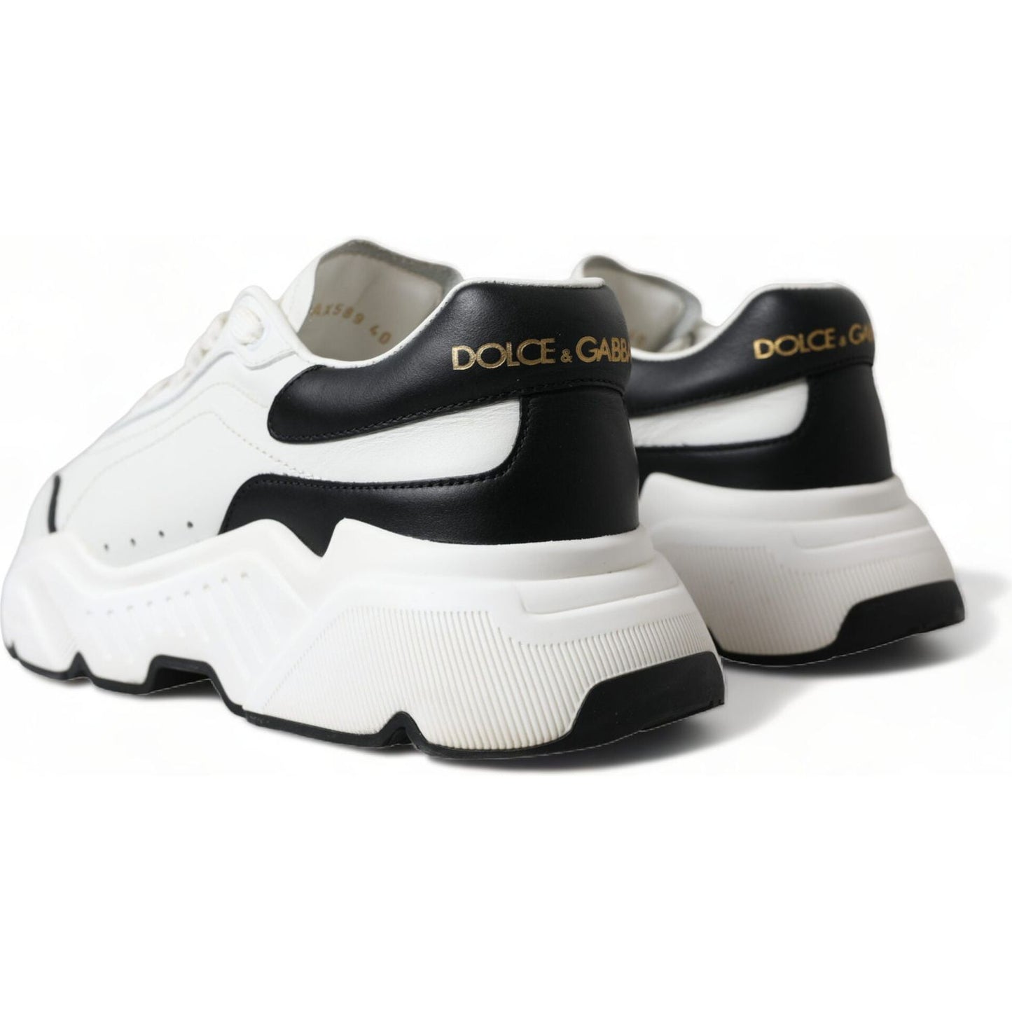 Dolce & Gabbana Chic Black & White Daymaster Leather Sneakers Dolce & Gabbana Dark Slate Gray