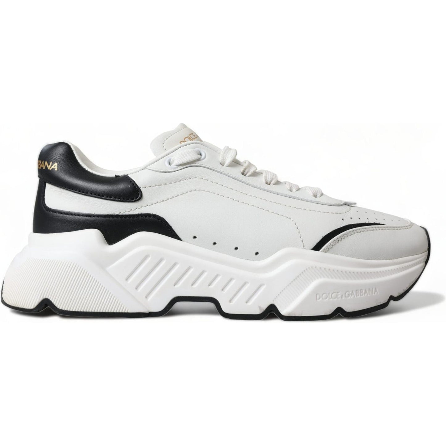 Dolce & Gabbana Chic Black & White Daymaster Leather Sneakers Dolce & Gabbana Light Gray