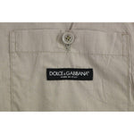 Dolce & Gabbana Beige Cotton Slim Fit Button Front Dress Vest