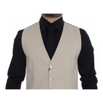 Dolce & Gabbana Beige Cotton Stretch Dress Vest Blazer VES10088-4