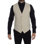 Dolce & Gabbana Beige Cotton Stretch Dress Vest Blazer VES10088-4