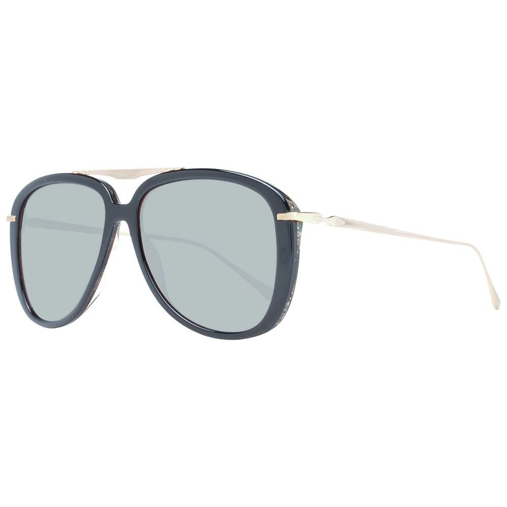 Scotch & Soda men's black aviator sunglasses with metal and plastic frame, full-rim style, grey lenses, 100% UVA & UVB protection.