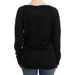 Costume National Black striped V-neck sweater