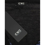 Costume National Black striped V-neck sweater