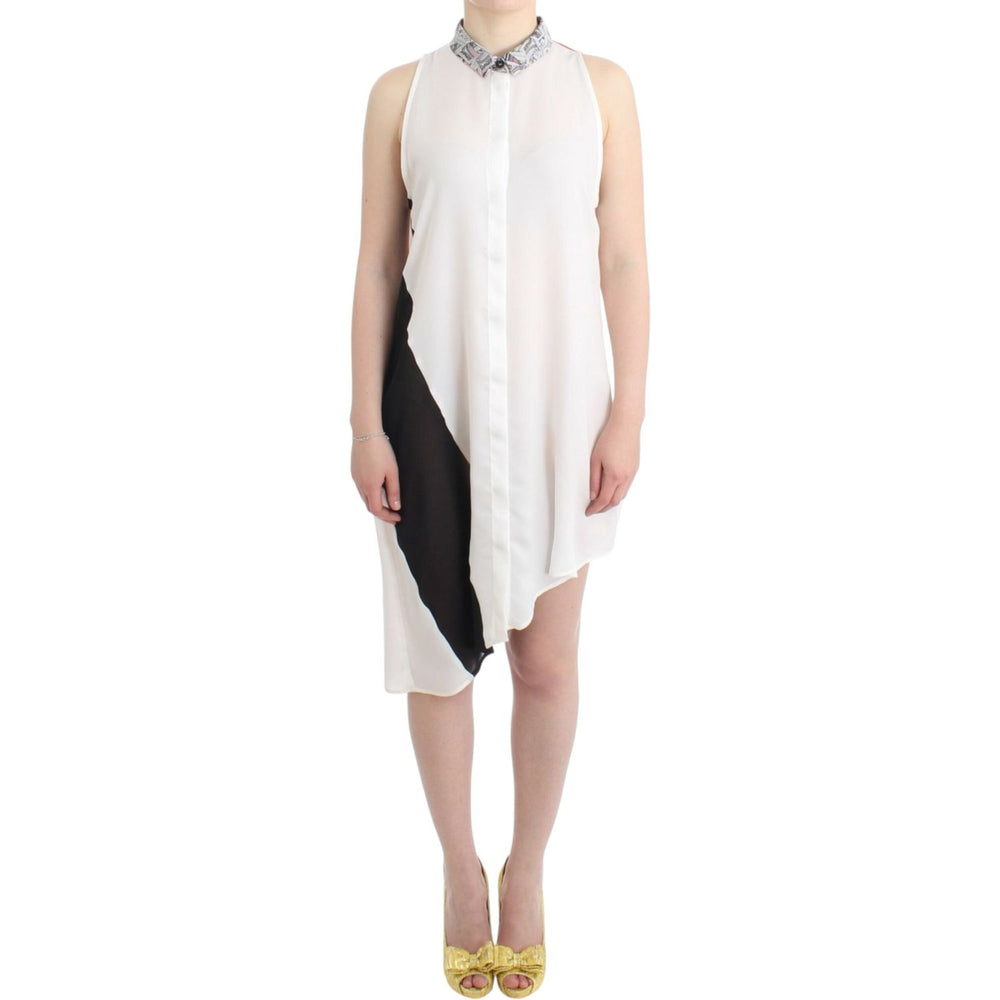 Costume National White shirt assymetric hem dress