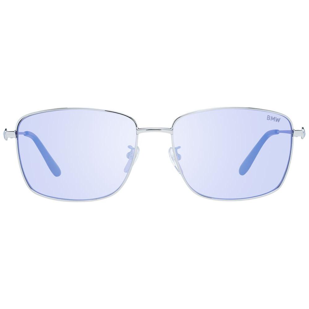 BMW gold men's sunglasses with metal full-rim frame and grey plastic lenses offering 100% UVA & UVB protection. Aviator style.