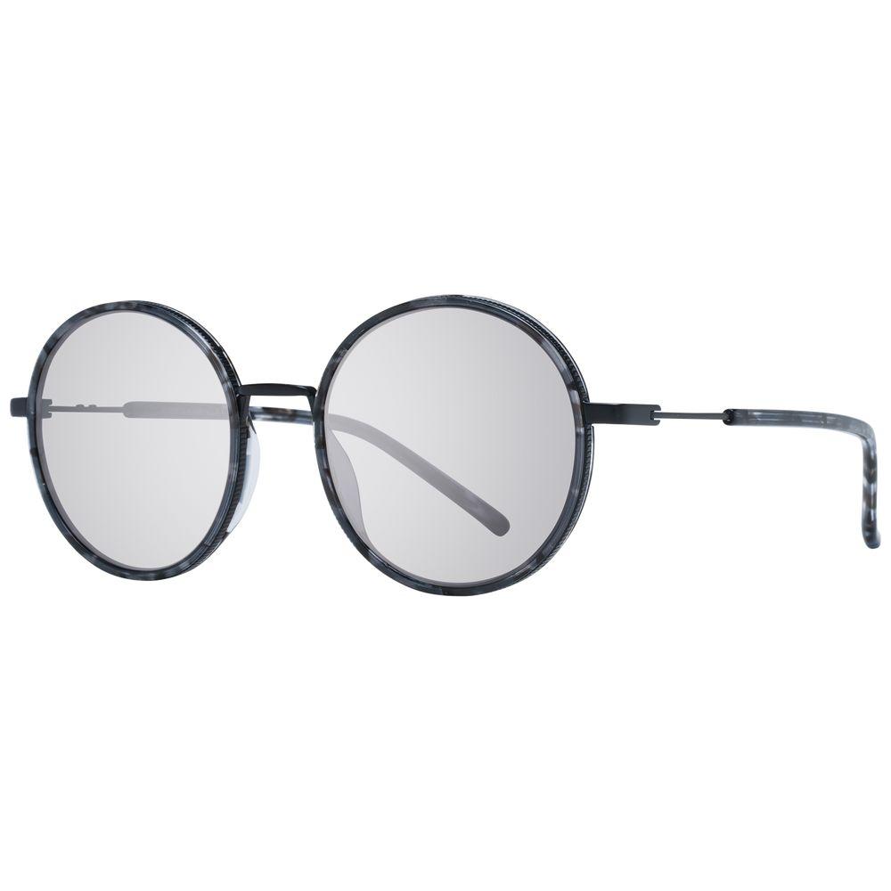 Scotch & Soda men's round grey sunglasses with acetate full-rim frame, 100% UVA & UVB protection, size 49-19-135, includes branded case.