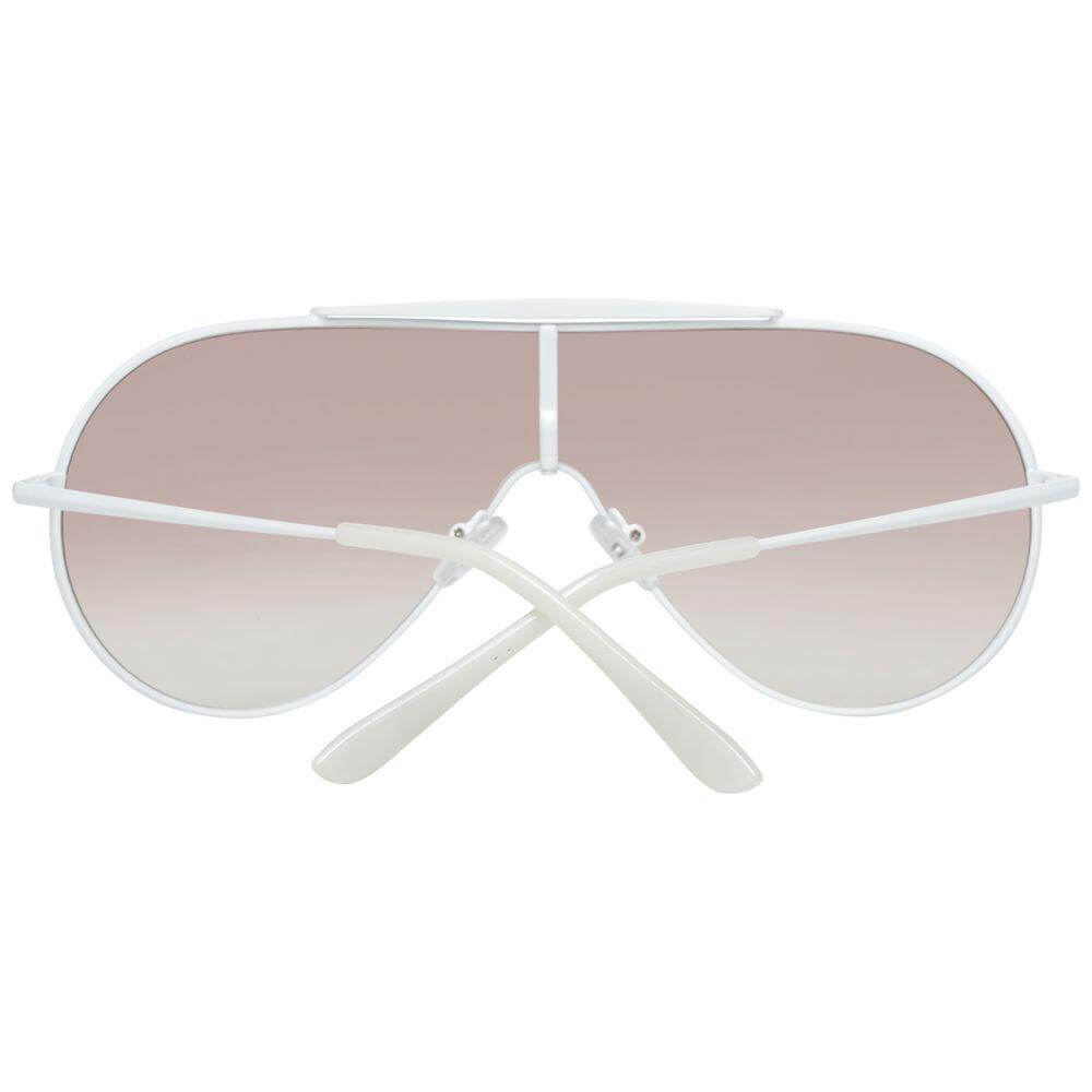 Guess white women's sunglasses with gradient brown mono lenses, full-rim metal frame. 100% UVA & UVB protection.