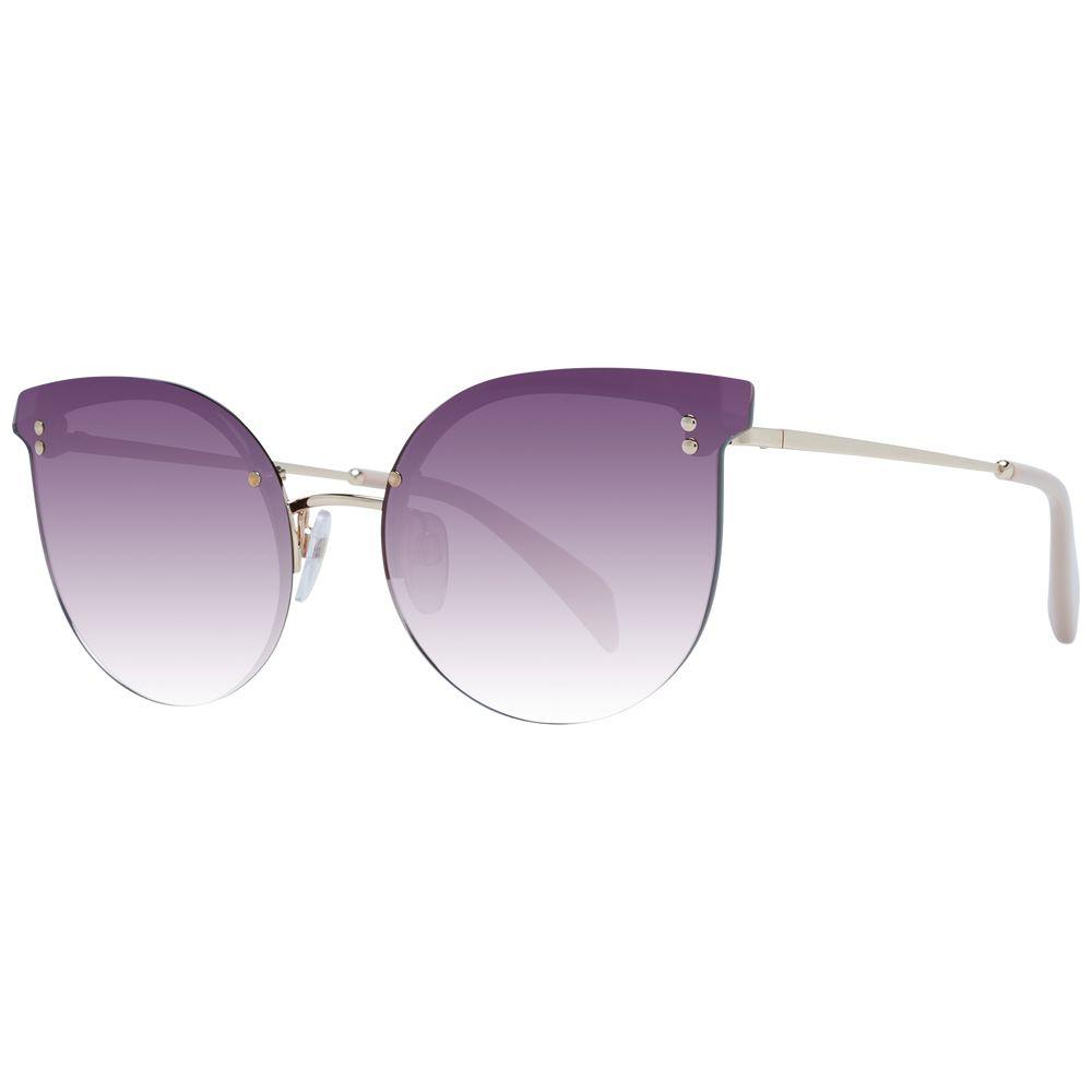 Maje Gold Cat Eye Women Sunglasses with Gradient Pink Lenses, Stainless Steel Frame, 100% UVA & UVB Protection, Half-Rim Style